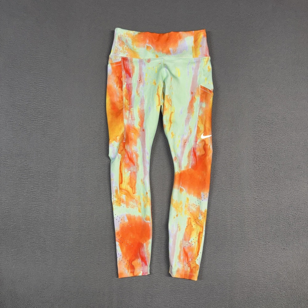 Nike Dri Fit Leggings Womens Small Multi Epic Luxe 7/8 Pocket Running Stretch